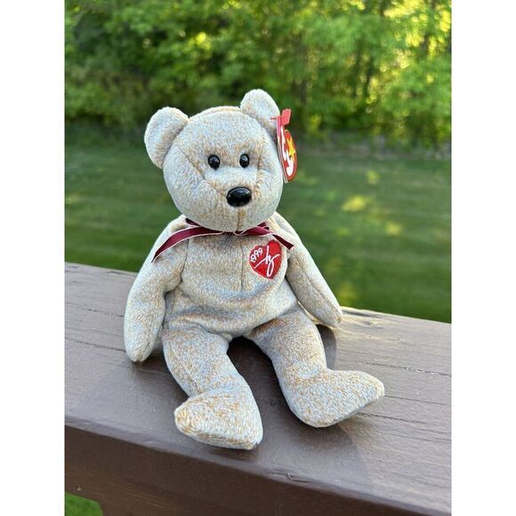 TY Beanie Baby 1999 SIGNATURE TEDDY Bear WITH ERRORS HANG TAG-RARE-RETIRED - Picture 4 of 6